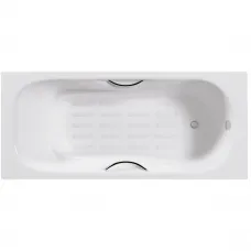 Ванна чугунная Delice Malibu DLR230607R-AS 150x75 см, с отверстиями под ручки, антискользящим покрытием, белый