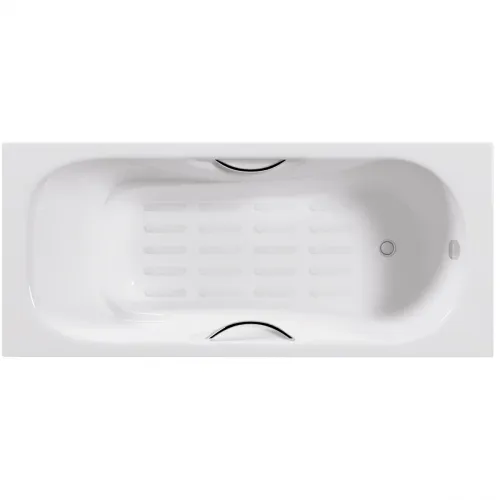 Ванна чугунная Delice Malibu DLR230607R-AS 150x75 см, с отверстиями под ручки, антискользящим покрытием, белый