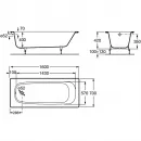 Ванна чугунная Roca Continental 21290200R 160x70 см, белый