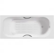 Ванна чугунная Delice Malibu DLR230628R-AS 140x75 см, с отверстиями под ручки, антискользящим покрытием, белый