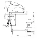 Смеситель для биде с донным клапаном Paini F1 F1CR3062SKM