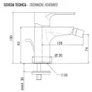 Смеситель для биде с донным клапаном Remer Energy EY20BO
