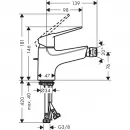 Смеситель для биде с донным клапаном Hansgrohe Novus Loop 71233000