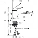 Смеситель для биде с донным клапаном Hansgrohe Vivenis 75200670