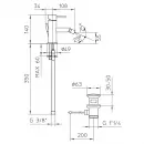 Смеситель для биде с донным клапаном Bossini Oki Z005401.030