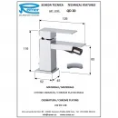 Смеситель для биде с донным клапаном Remer Q-Design QD20