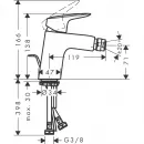Смеситель для биде с донным клапаном Hansgrohe Logis 71203000