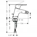 Смеситель для биде с донным клапаном Hansgrohe Focus E2 31920000
