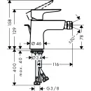 Смеситель для биде с донным клапаном Hansgrohe Talis E 71720700