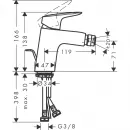 Смеситель для биде с донным клапаном Hansgrohe Logis 71204670
