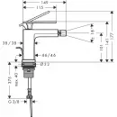 Смеситель для биде Hansgrohe Tecturis E 73200670 с донным клапаном, черный матовый