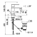 Смеситель для биде Laufen New Classic HF900510100000 с донным клапаном, хром