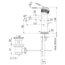 Смеситель для биде Remer Atelier AL20BG с донным клапаном, золотой матовый