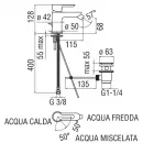 Смеситель для биде с донным клапаном Nobili ABC AB87119/1CR