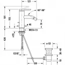Смеситель для биде с донным клапаном Duravit C.1 C12400001010