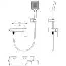 Смеситель для душа Wonzon & Woghand Cube 2.0 WW-88048068-BG с душевым гарнитуром, золотой матовый