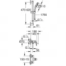 Смеситель для душа Grohe Cubeo 1018252430 с душевым гарнитуром, черный матовый
