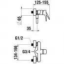 Смеситель для душа Laufen Laurin HF500750100600 с душевым гарнитуром, хром