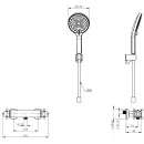 Термостат для душа Wonzon & Woghand Strato WW-B2048-A-CR с душевым гарнитуром, хром
