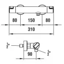 Термостат для душа Laufen Citypro HF500950100600 хром