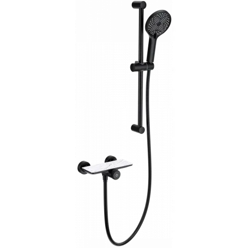Смеситель для душа Wonzon & Woghand Click WW-B2052-A-MB с душевым гарнитуром, черный матовый