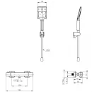 Термостат для душа Wonzon & Woghand Stay 3 WW-B2062-A-CR с душевым гарнитуром, хром
