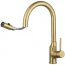 Смеситель для кухни Wonzon & Woghand WW-A21252-BG с выдвижным изливом, золотой матовый