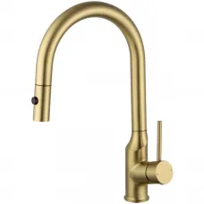 Смеситель для кухни Wonzon & Woghand WW-A21252-BG с выдвижным изливом, золотой матовый