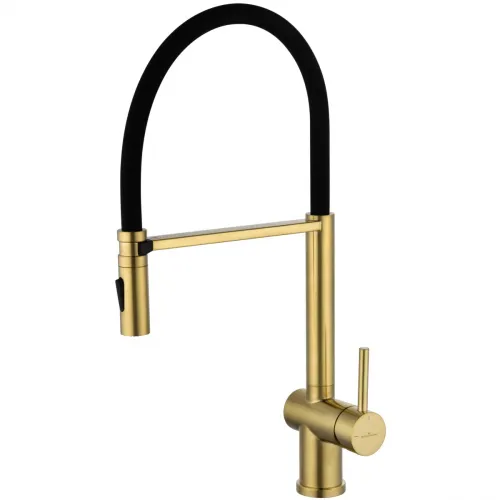 Смеситель для кухни Wonzon & Woghand WW-88438003-BG с гибким изливом, золотой матовый