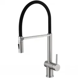 Смеситель для кухни Wonzon & Woghand WW-88438003-BN с гибким изливом, никель матовый