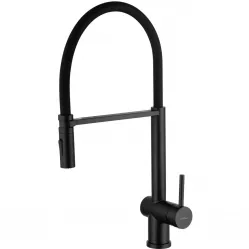 Смеситель для кухни Wonzon & Woghand WW-88438003-MB с гибким изливом, черный матовый