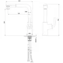 Смеситель для кухни Wonzon & Woghand WW-88439008A-MB с выдвижным изливом, черный матовый