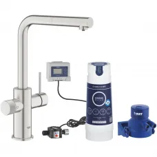 Смеситель для кухни Grohe Blue Pure Minta 1000141 с фильтром, с выдвижным изливом, суперсталь