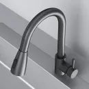 Смеситель для кухни AM.PM X-Joy S F85B07522 CoolStart, с выдвижным изливом, черный матовый