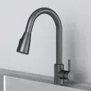 Смеситель для кухни AM.PM X-Joy S F85B07522 CoolStart, с выдвижным изливом, черный матовый