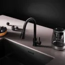 Смеситель для кухни AM.PM X-Joy S F85B07522 CoolStart, с выдвижным изливом, черный матовый