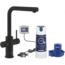 Смеситель для кухни Grohe Blue Pure Minta 1000142 с фильтром, с выдвижным изливом, черный матовый