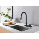 Смеситель для кухни Abber Wasser Kreis AF8114B CoolStart, с выдвижным изливом, черный матовый