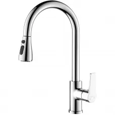 Смеситель для кухни Aquatek Лугано AQ1784CR с выдвижным изливом, хром