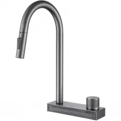 Смеситель для кухни Abber Wasser Kreis AF8114NG CoolStart, с выдвижным изливом, никель