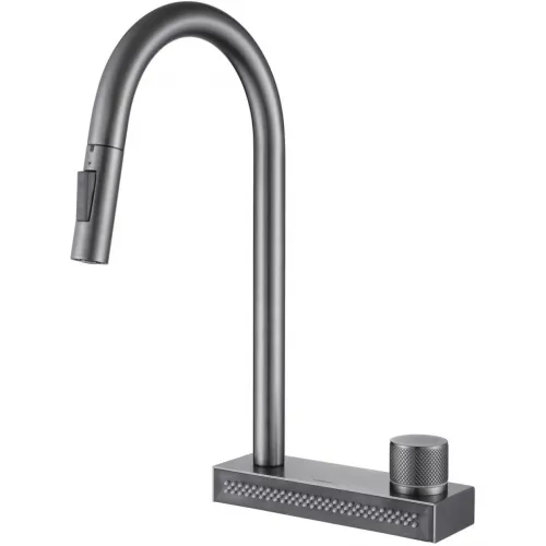Смеситель для кухни Abber Wasser Kreis AF8114NG CoolStart, с выдвижным изливом, никель