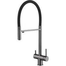 Смеситель для кухни Abber Wasser Kreis AF81141NG с подключением к фильтру, гибким изливом, никель