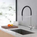 Смеситель для кухни Abber Wasser Kreis AF81141SP с подключением к фильтру, гибким изливом, сатин
