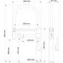 Смеситель для кухни Wonzon & Woghand WW-88458007-BG с подключением к фильтру, гибким изливом, золотой матовый