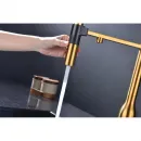Смеситель для кухни Paulmark Magneto One Ma213188-BG с подключением к фильтру, гибким изливом, золотой матовый