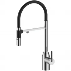 Смеситель для кухни Paulmark Magneto One Ma213188-BS с подключением к фильтру, гибким изливом, нержавеющая сталь