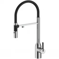 Смеситель для кухни Paulmark Magneto One Ma213188-BS с подключением к фильтру, гибким изливом, нержавеющая сталь