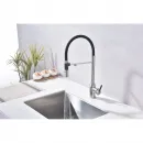 Смеситель для кухни Paulmark Magneto One Ma213188-BS с подключением к фильтру, гибким изливом, нержавеющая сталь
