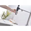 Смеситель для кухни Paulmark Magneto One Ma213188-BS с подключением к фильтру, гибким изливом, нержавеющая сталь