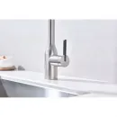 Смеситель для кухни Paulmark Magneto One Ma213188-BS с подключением к фильтру, гибким изливом, нержавеющая сталь